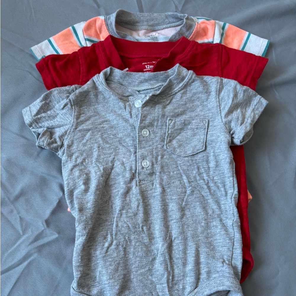 Carter's Gray and Red Bodysuit Set